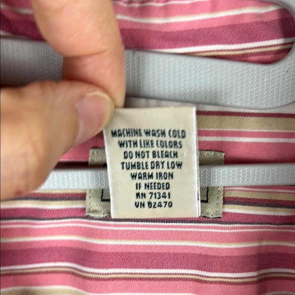 L.L. Bean Pink and Cream Striped Long Sleeve Oversized Shirt Size Large - Picture 7 of 8